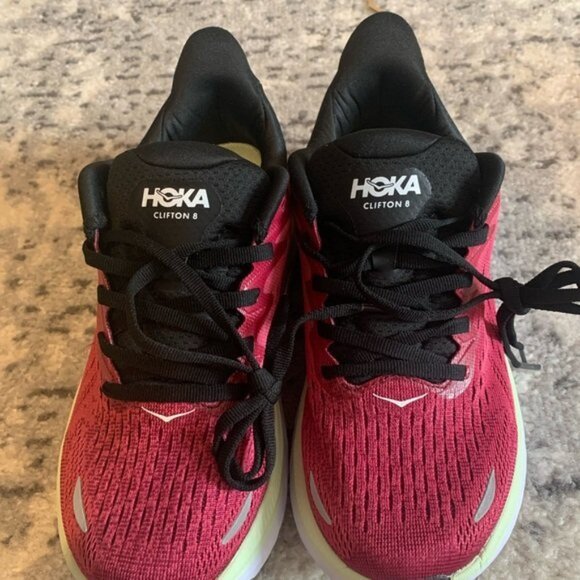 Hoka One One Red and Black Athletic Shoes - Picture 2 of 5